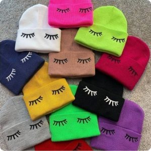 کلاه بافت دخترانه طرح پلک