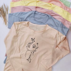 بلوز نخی زنانه طرح چهره فری سایز تا 46