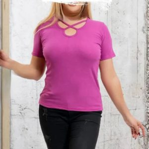 تیشرت زنانه قواره دار ضربدری فری سایز تا 48