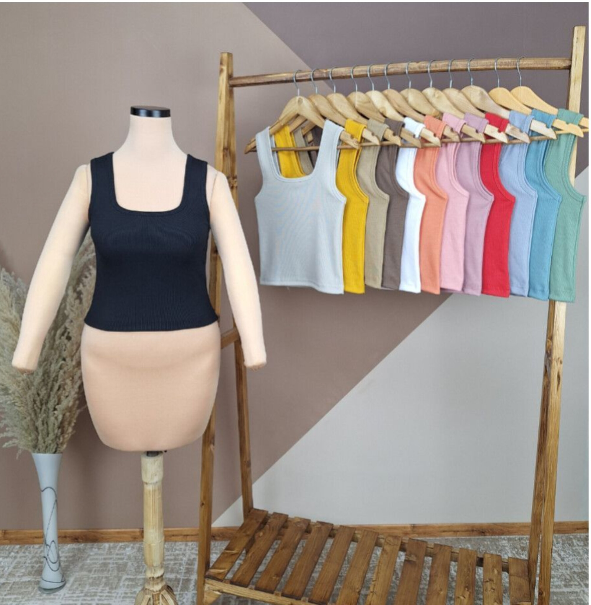 کراپ یقه خشتی زنانه فری سایز تا 44